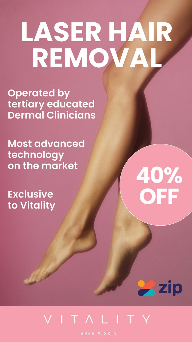 Enjoy 40% off all laser hair removal at Vitality Laser & Skin - expert care  for Geelong and the Bellarine Peninsula - Vitality Laser and Skin